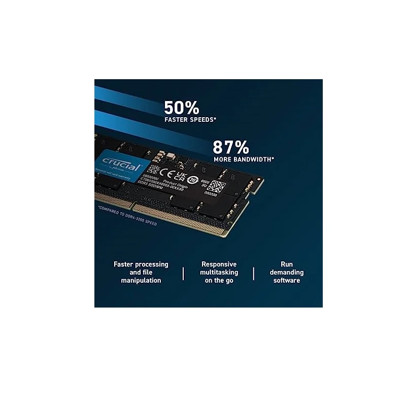 Imagem 4 de 5 do produto Memória Crucial, 32GB, 5600MHz, DDR5, Para Notebook - Ct16g56c46s5