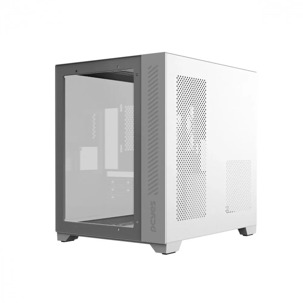 Imagem 4 de 5 do produto Gabinete Gamer Pcyes Forcefield Ghost,Mid Tower, Frontal E Lateral Em Vidro, Sem Fan, Sem Fonte, Branco - Gffwgp