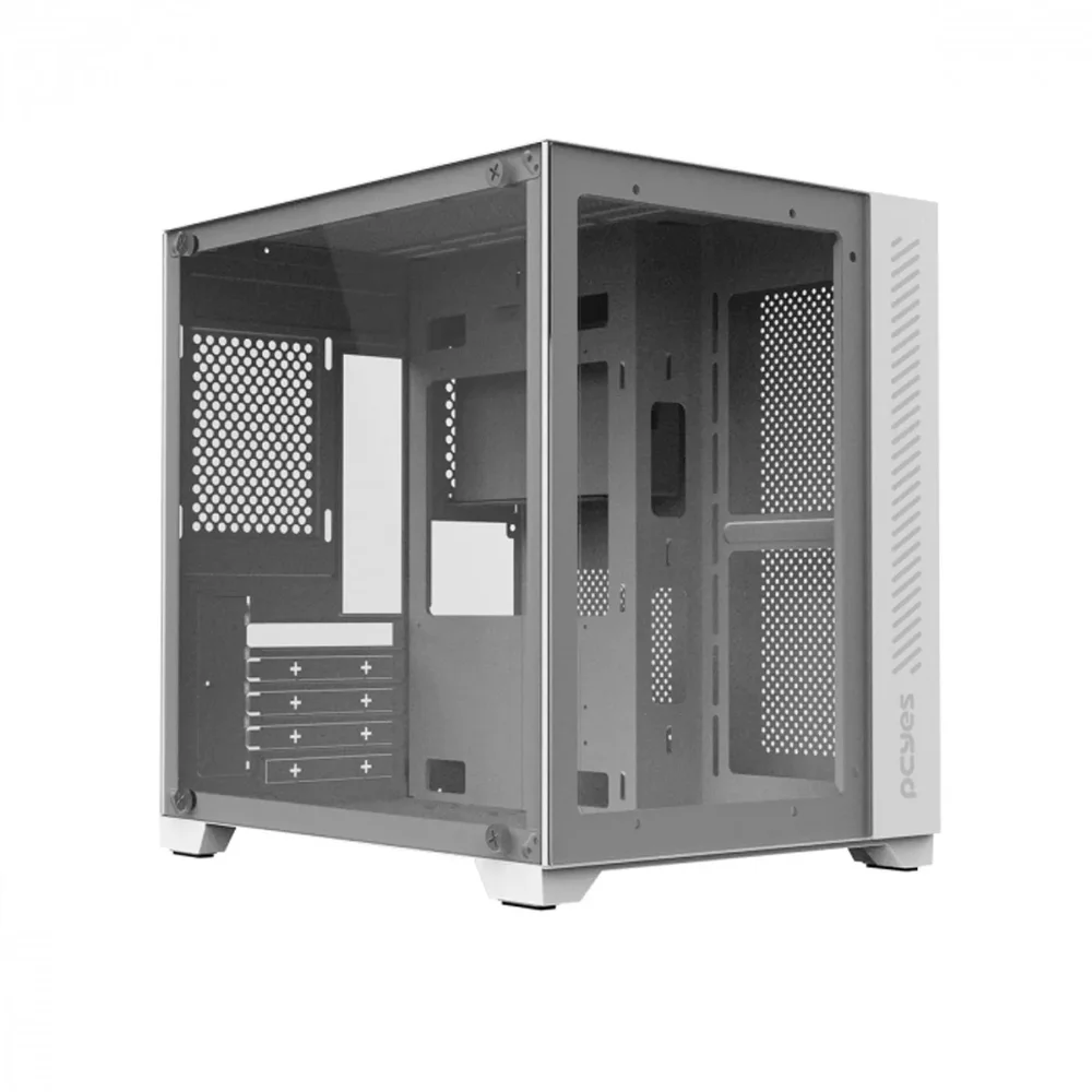 Imagem 5 de 5 do produto Gabinete Gamer Pcyes Forcefield Ghost,Mid Tower, Frontal E Lateral Em Vidro, Sem Fan, Sem Fonte, Branco - Gffwgp