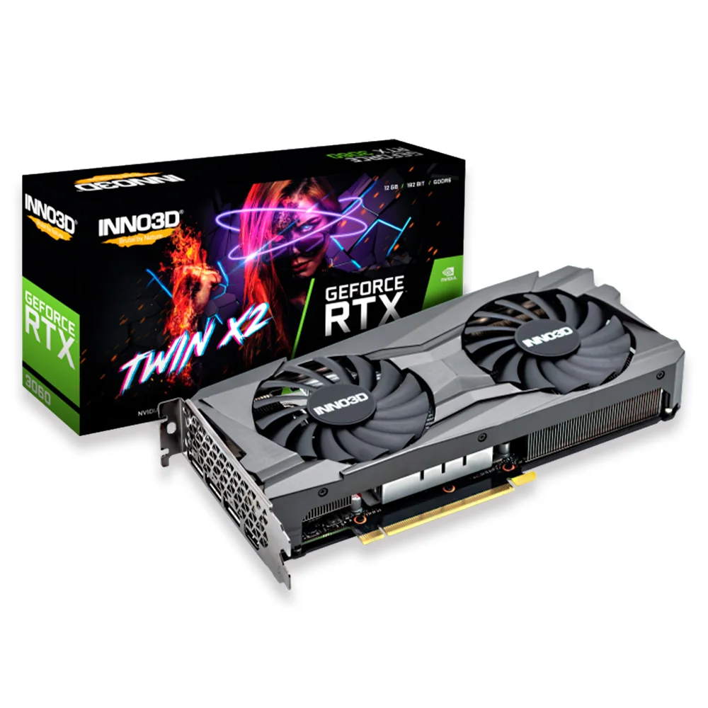 Placa De Vídeo Inno3d Geforce Rtx 3060 12GB Twin X2, Gddr6, Dlss, Ray Tracing, 3x Dp / 1x HDMI - N30602-12d6-119032ah