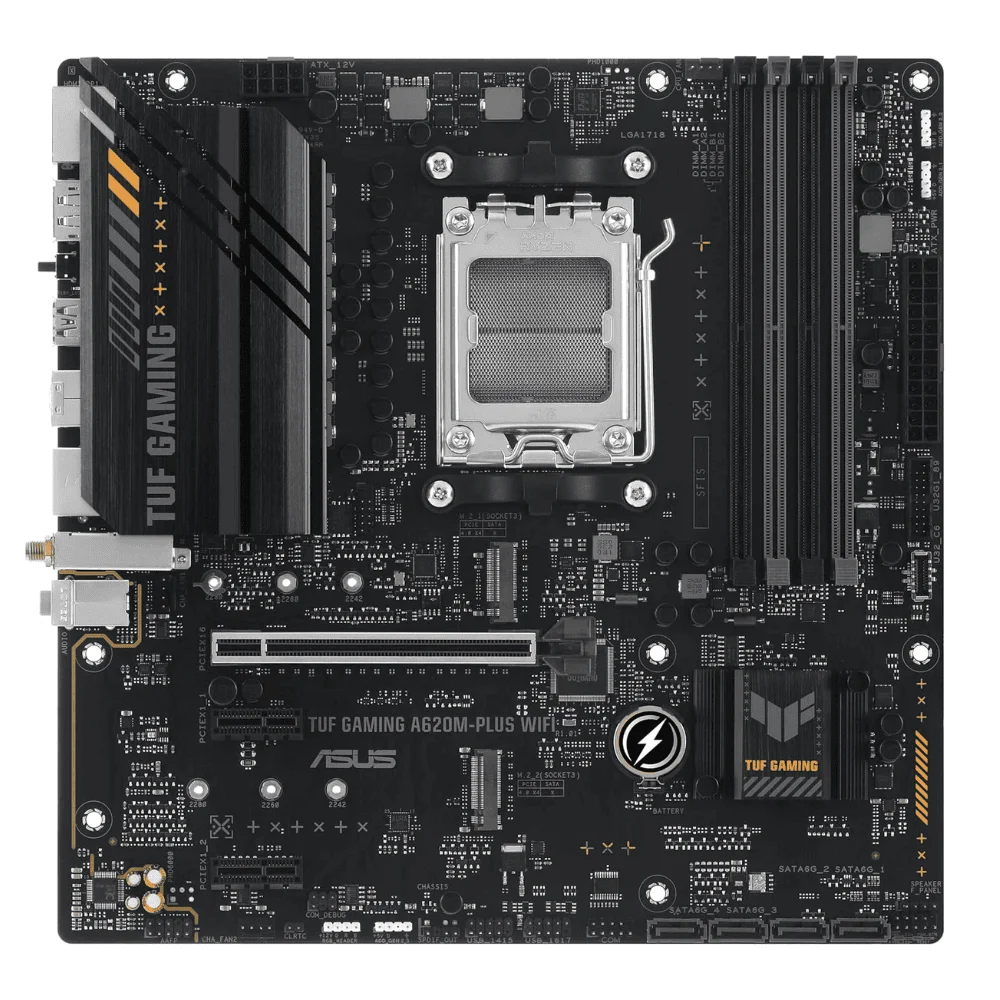 Placa Mãe Asus Tuf Gaming A620m-plus WIFI, AMD Am5, Chipset A620, Matx, DDR5 - Tuf Gaming A620m-plus WIFI 7