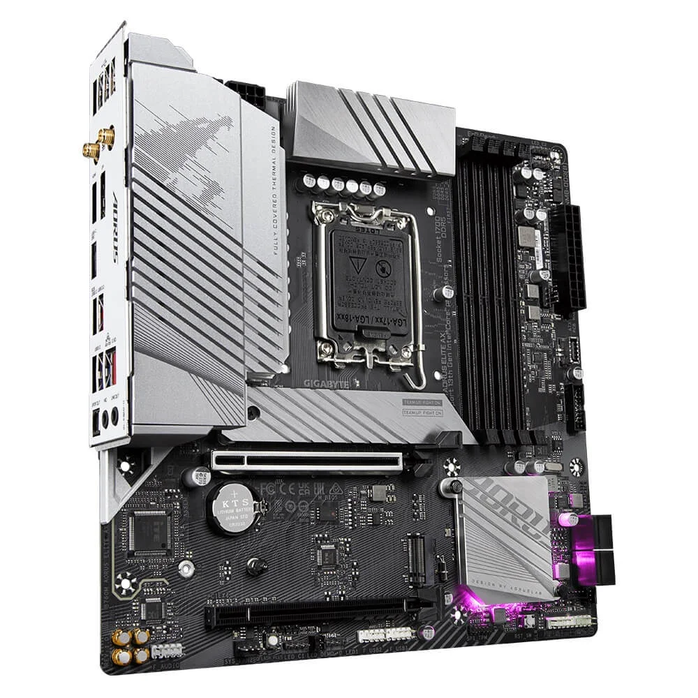 Placa-Mãe Gigabyte B760m Aorus Elite Ax, Intel LGA 1700, Matx, DDR5, Chipset B760 7