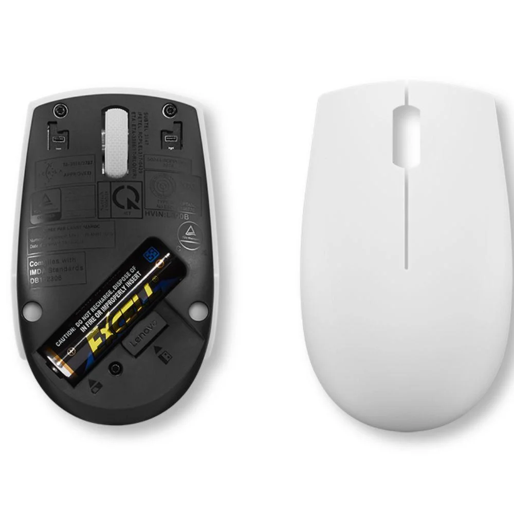 Imagem 5 de 5 do produto Mouse Sem Fio Compacto Lenovo 300 Cinza Claro Gy51l15677
