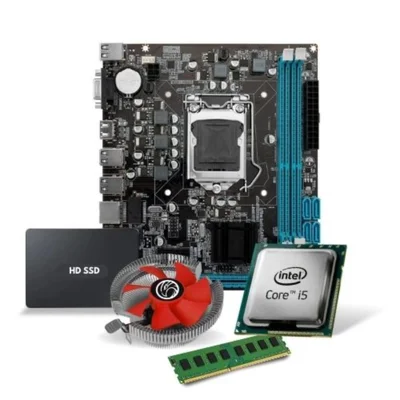 Kit Placa Mãe H110 + Processador I5 7400 + Memoria 16GB, DDR4 + Cooler + SSD 480GB