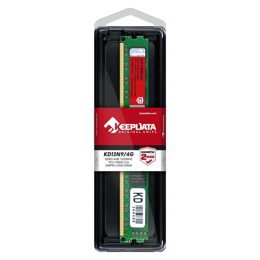 Memória RAM Keepdata, 4GB, 1333MHz, DDR3, Para Desktop - Kd13n9/4g