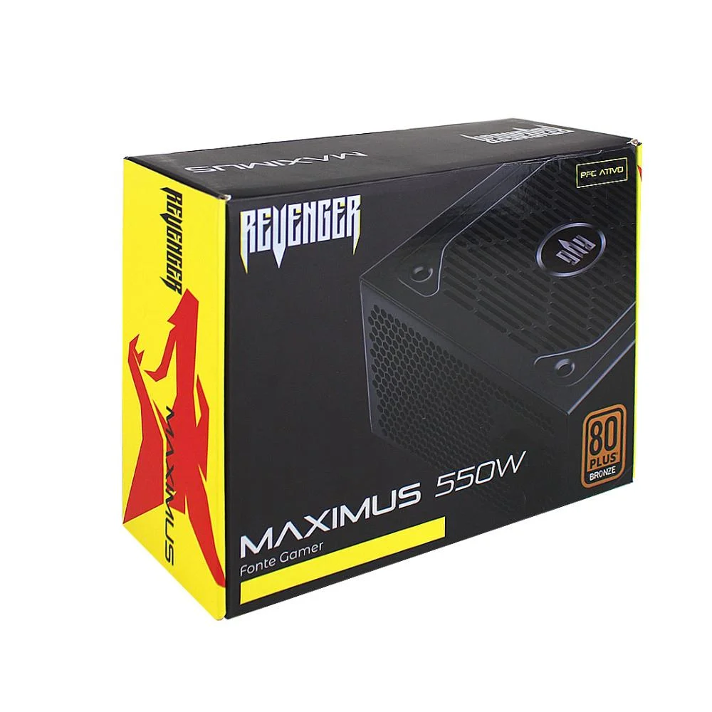 Imagem 5 de 5 do produto Fonte Gamer Revenger 80 Plus Bronze Maximus 550w