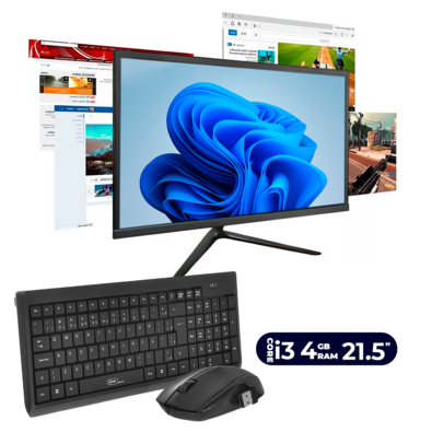 Computador All In One Intel I3 2.1GHZ, SSD 128GB, 4GB RAM, DDR3 SATA, 21.5 Polegadas ,12VDC