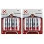 Kit 8 Pilhas Recarregável Mox Aa 2600mah - Pilha Pequena