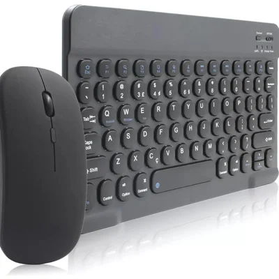 Kit Teclado E Mouse Bluetooth 5.2 Utra Fino Compatível Com Pc, Ipad E Android Preto