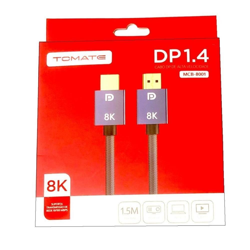 Imagem 2 de 4 do produto Cabo Displayport 8k Dp Versão 1.4 De 240hz, 32,4gb/s - 3 Metros