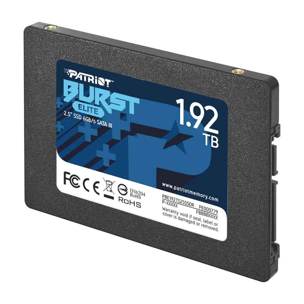 Imagem 2 de 5 do produto SSD Patriot Burst Elite 1,92TB, SATA 3, 2.5", Leitura 450MB/s E Gravação 320MB/s - Pbe192ts25ssdr