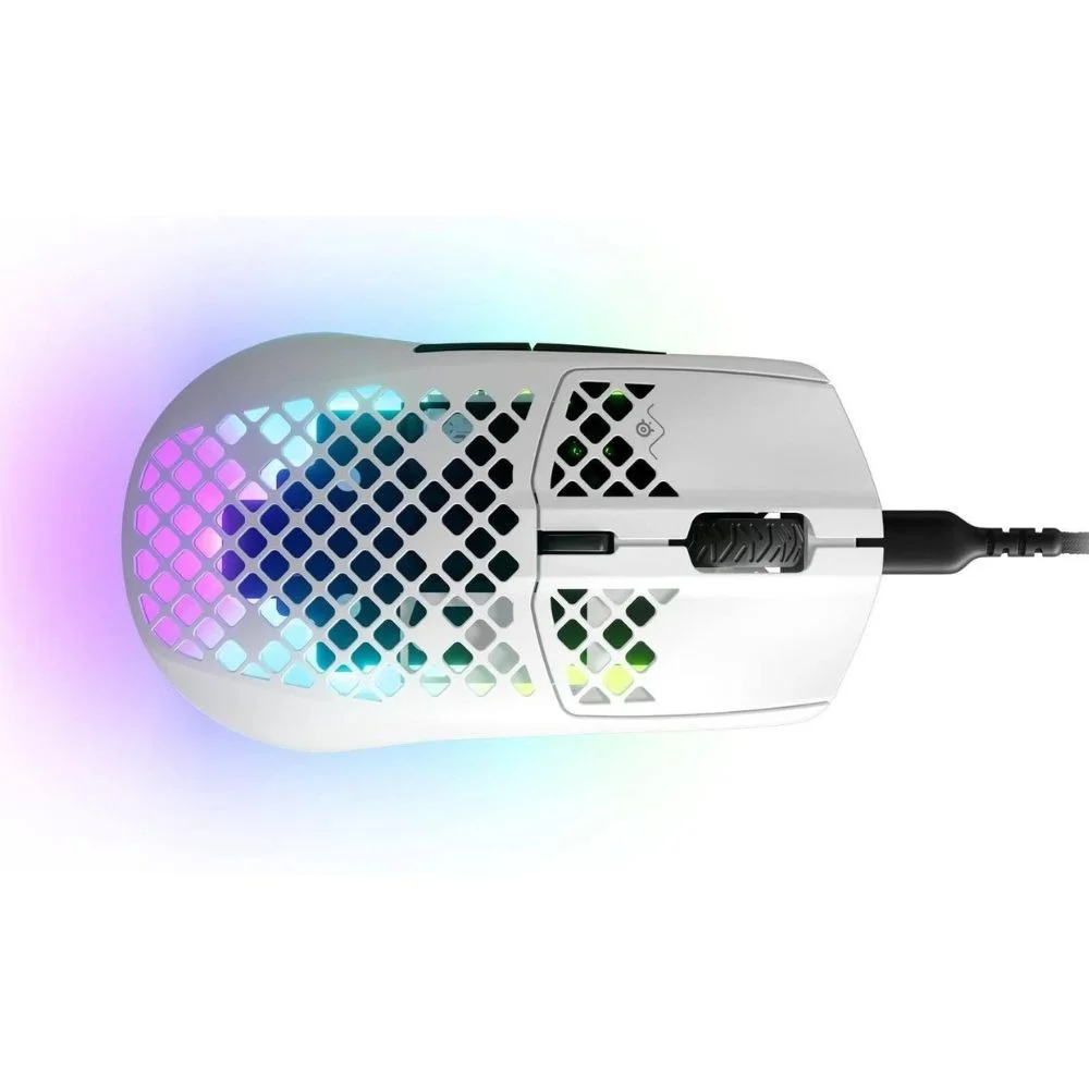 Mouse Gamer Steelseries 62603, Com Fio, Aerox 3 Snow, 6 Botões Mouse Gamer Steelseries 62603, Com Fio, Aerox 3 Snow, 6 Botões