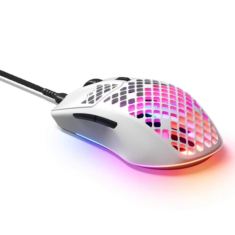 Mouse Gamer Steelseries 62603, Com Fio, Aerox 3 Snow, 6 Botões Mouse Gamer Steelseries 62603, Com Fio, Aerox 3 Snow, 6 Botões