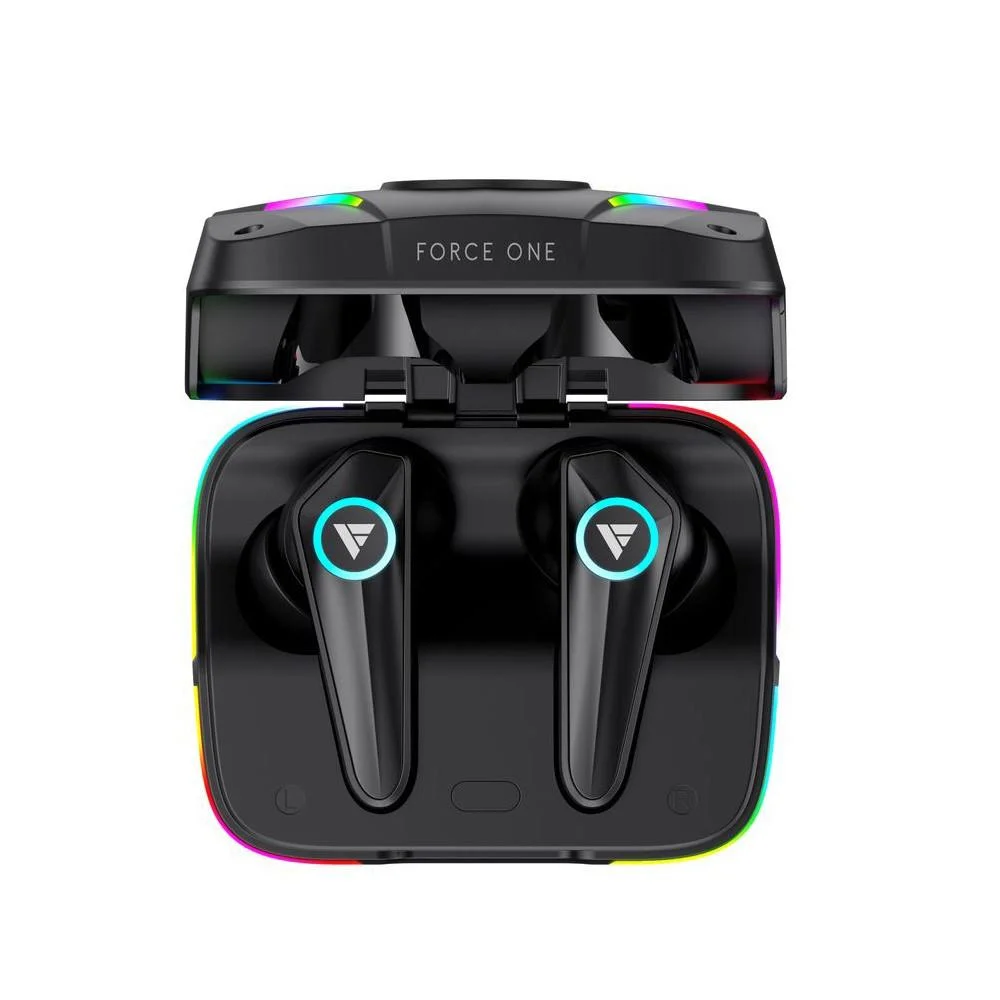 Imagem 3 de 5 do produto Fone De Ouvido Force One In-Ear Sonic Boom, Bluetooth 5.1, RGB, Bateria Até 24h, Preto