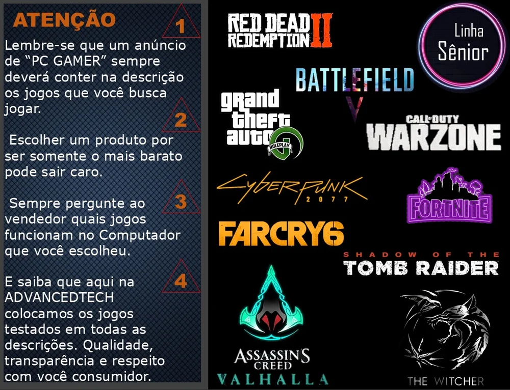 PC Gamer Advancedtech Completo Intel I5 6500