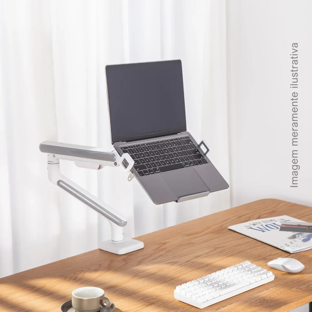 Imagem 2 de 5 do produto Bandeja Apoio Notebook, Acoplável 12 A 17, Suporte Pistão - Nbh-7sl