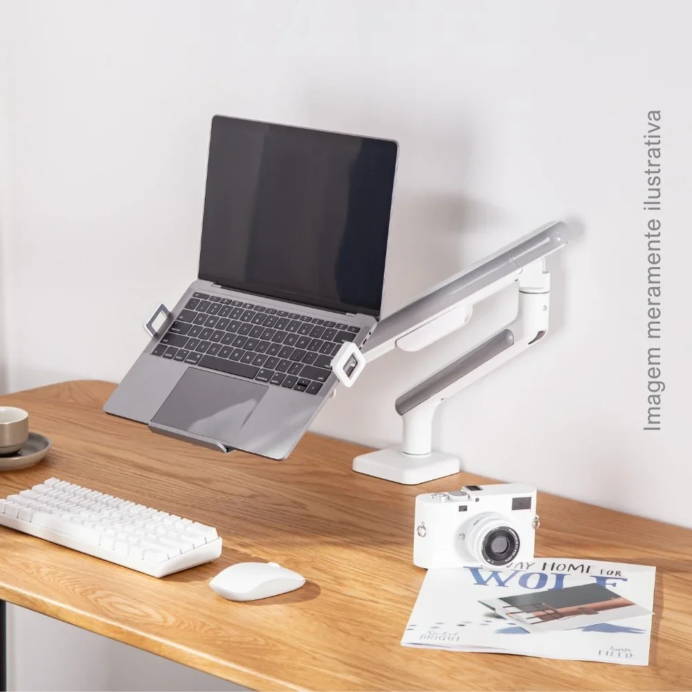 Imagem 4 de 5 do produto Bandeja Apoio Notebook, Acoplável 12 A 17, Suporte Pistão - Nbh-7sl