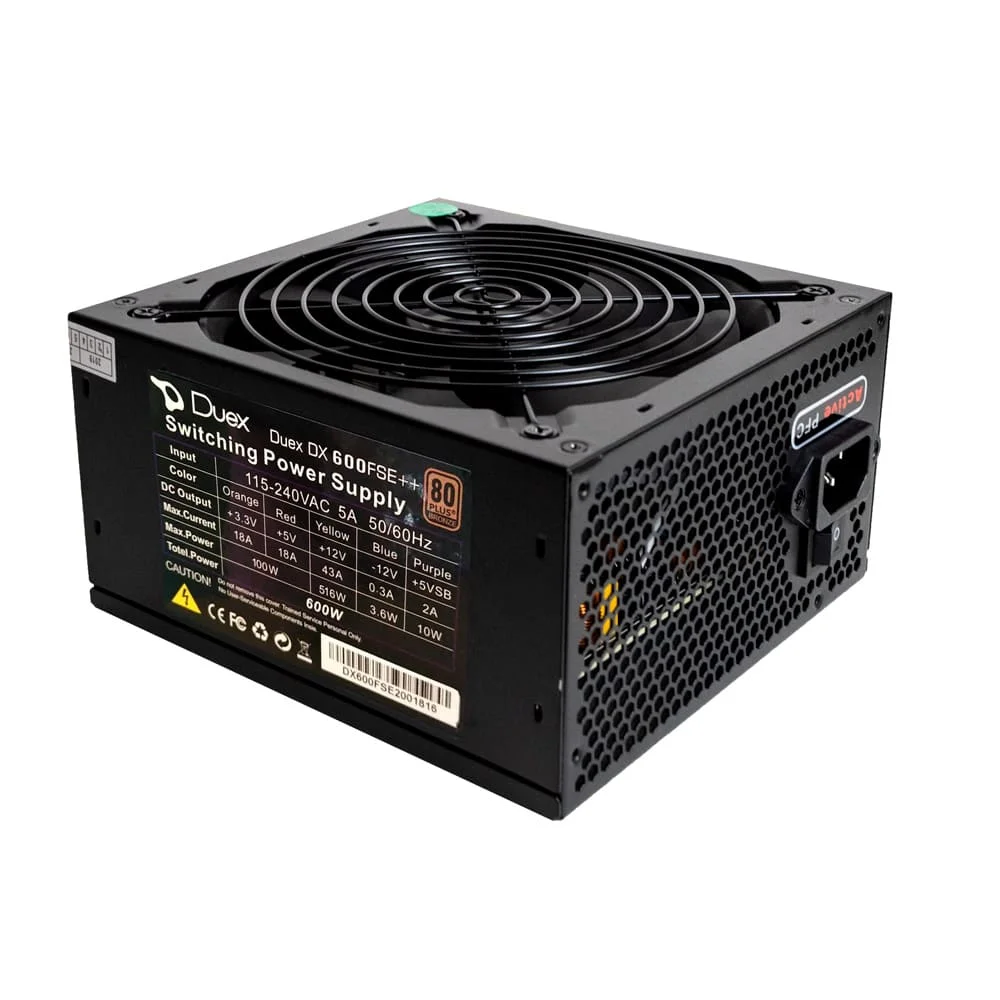 Imagem 2 de 5 do produto Fonte Duex 600fse++ 600w 80+ Bronze Pfc Ativo, Full Modular