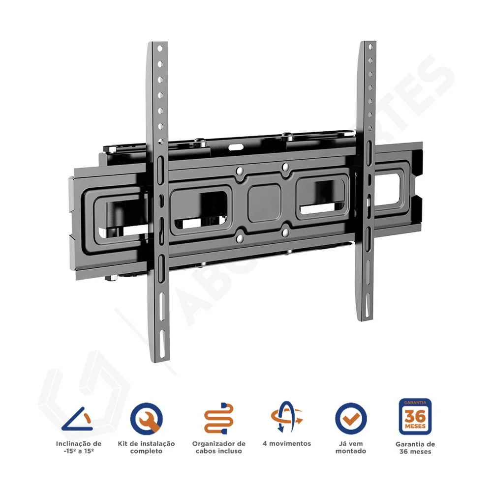 Imagem 3 de 5 do produto Suporte Articulado, Tv 37 A 80 Polegadas, De Parede - Sav-4600 Aquário