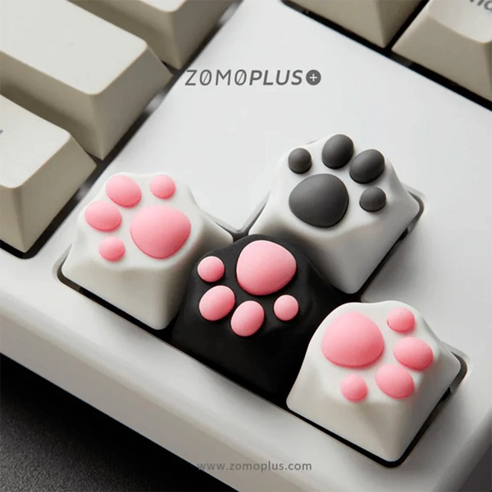 Imagem 2 de 5 do produto Tecla Gamer Zomoplus Kitty Paw, White Grey, Silicone Macio e Durável