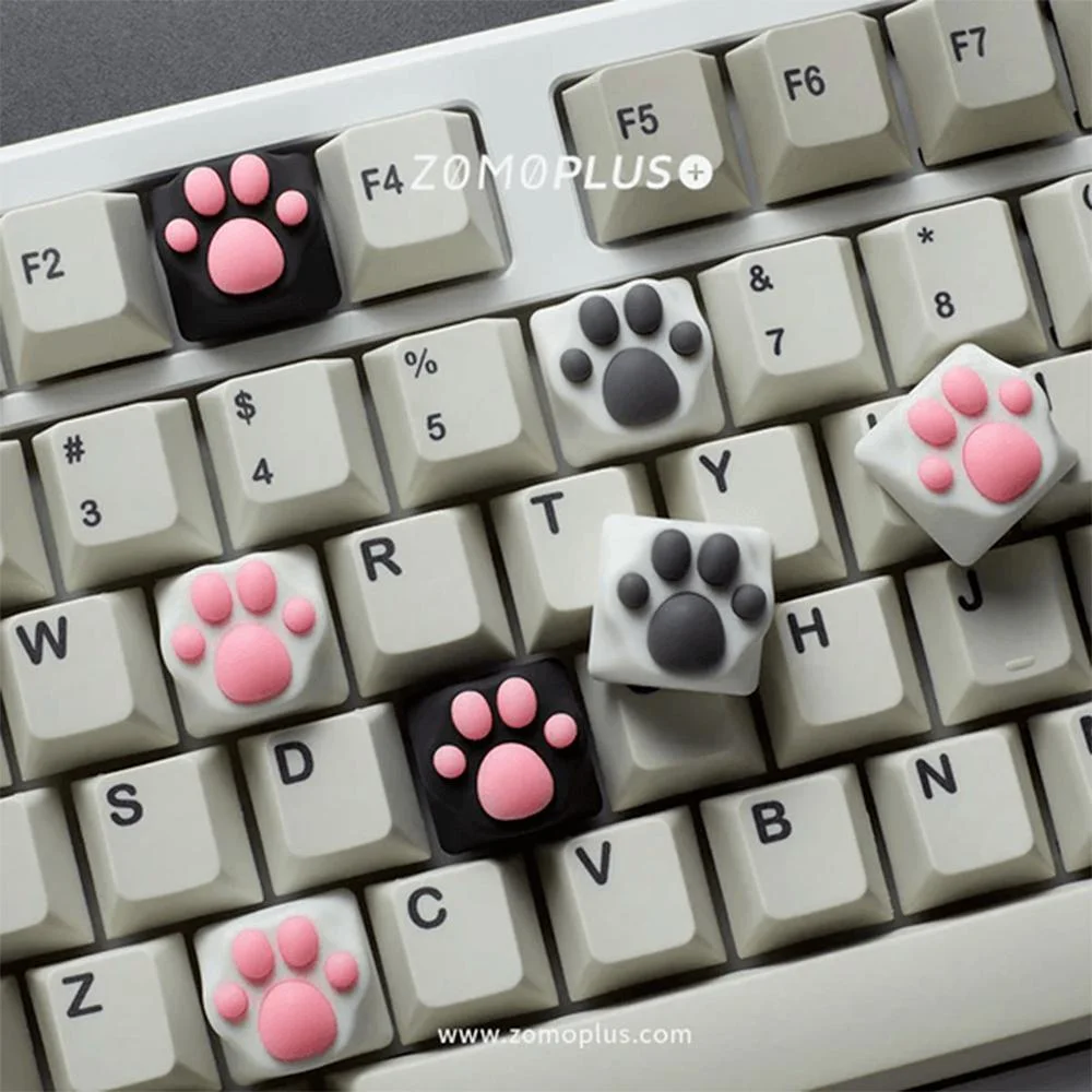 Imagem 3 de 5 do produto Tecla Gamer Zomoplus Kitty Paw, White Grey, Silicone Macio e Durável