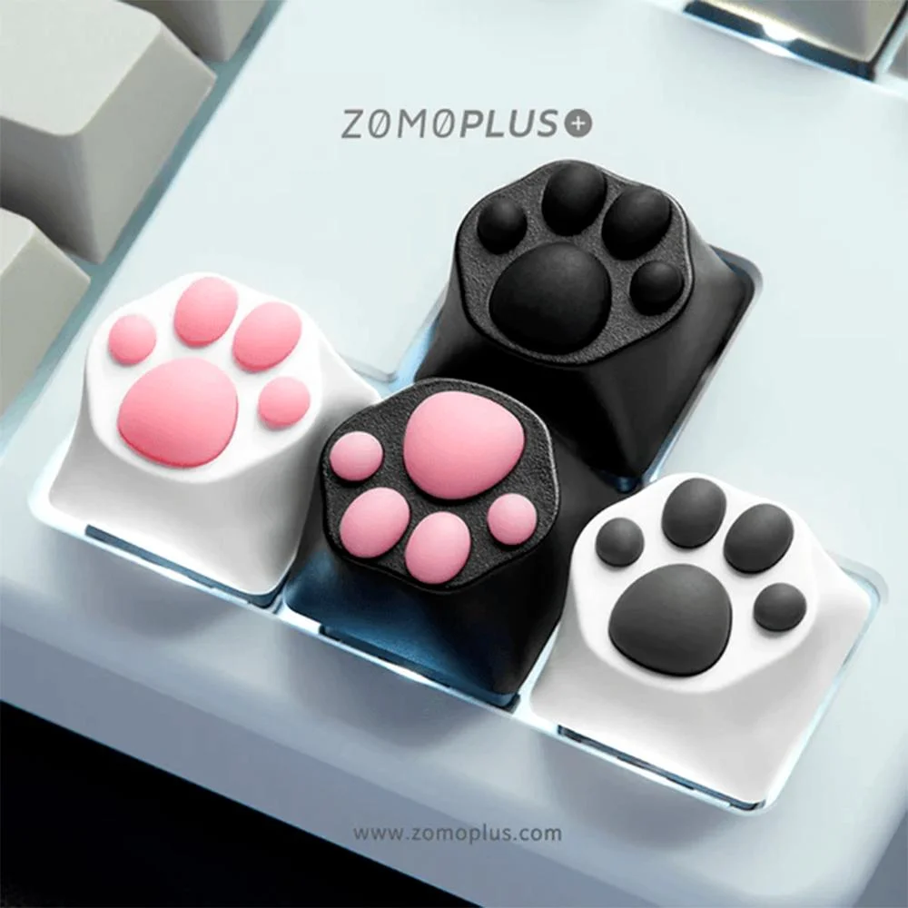 Imagem 5 de 5 do produto Tecla Gamer Zomoplus Kitty Paw, White Grey, Silicone Macio e Durável