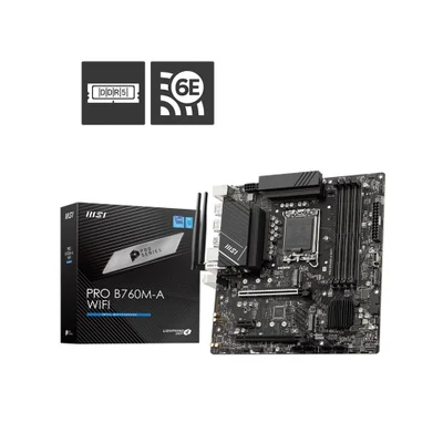 Placa Mãe Msi Pro B760m-a Wifi, Intel Lga1700, Chipset B760, Matx, Ddr5 - 911-7d99-007