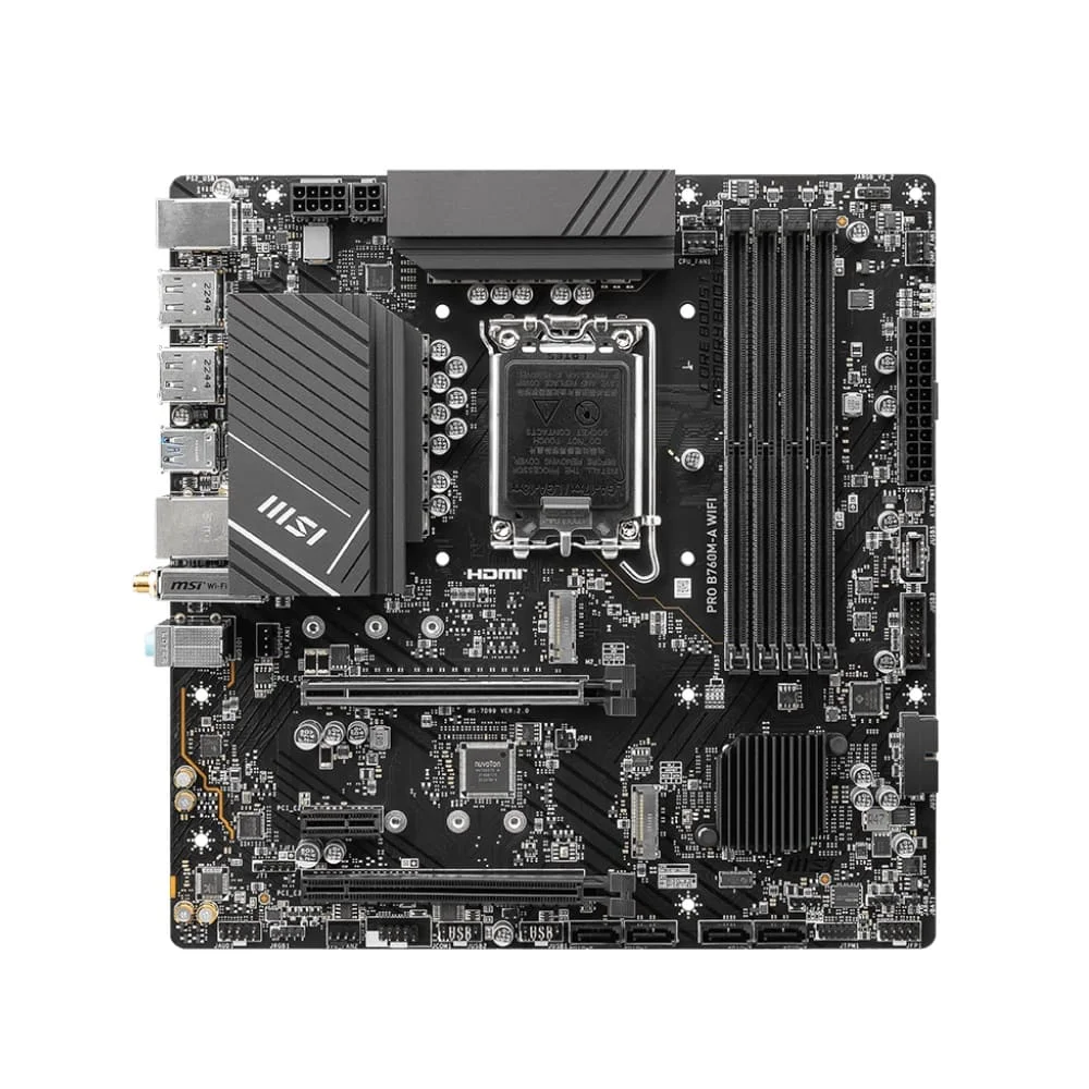Imagem 2 de 5 do produto Placa Mãe Msi Pro B760m-a Wifi, Intel Lga1700, Chipset B760, Matx, Ddr5 - 911-7d99-007