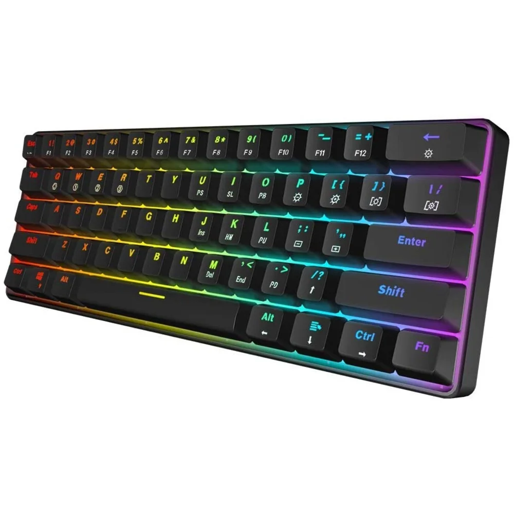 Imagem 4 de 5 do produto Teclado Mecânico Skyloong Gk61, Gateron Yellow Switch, RGB USB-C, Preto