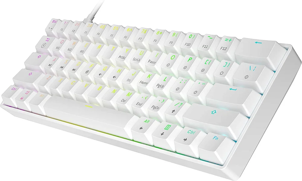Imagem 4 de 4 do produto Teclado Mecânico Skyloong GK61 Gateron Yellow, Switch Branco, USB-C RGB