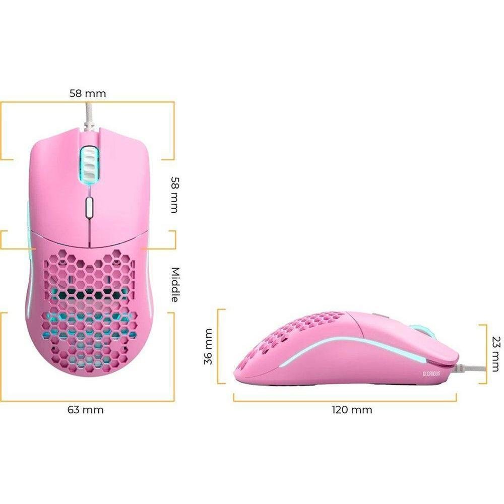 Imagem 3 de 5 do produto Mouse Gamer Glorious, RGB, Special Edition, Matte Pink