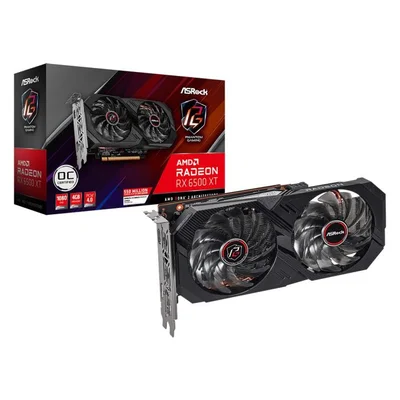 Placa De Vídeo Rx 6500 Xt Gaming D Oc Asrock Radeon Phantom, 4GB, GDDR6, 64 Bit, Dual Fan - 90-ga3dzz-00uanf