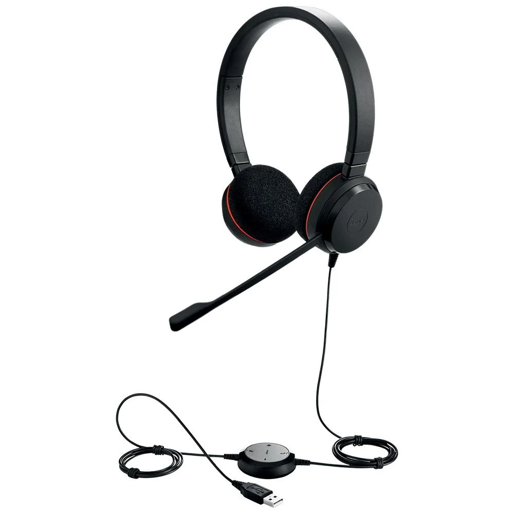 Headset Jabra Evolve 20 Duo Ms Stereo Black KaBuM