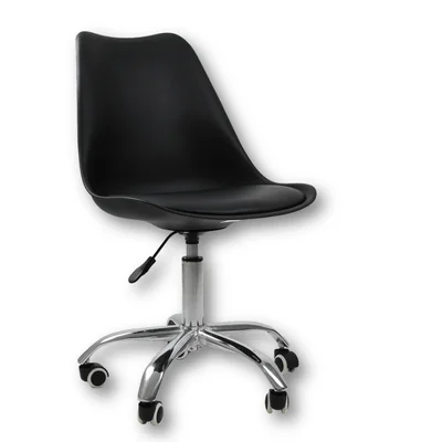 Cadeira Office Preto Com Rodizio Giratória Saarinen