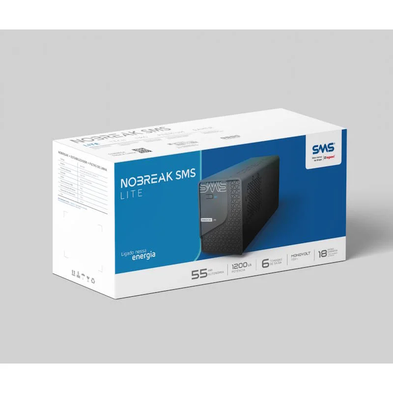 Nobreak Sms Lite, 1200va, 6 Tomadas, Monovolt 115v - 1200s - 0029203