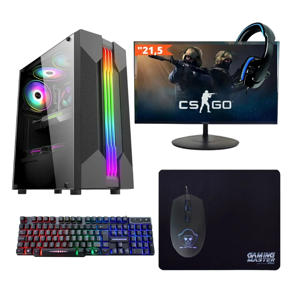 PC Gamer Balão.info Core I7,SSD 480GB, 16GB, VGA, Gt740 2GB, Windows 10 Pro Trial + Teclado/mouse + Mouse Pad + Headset + Monitor 21.5 Polegadas