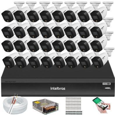 Kit Intelbras 32 Câmeras De Segurança, Full Color, Vhd 1220 + Dvr Inteligente Imhdx 3132, 5MP