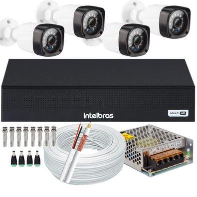 Kit Intelbras 4 Cameras Segurança, 2MP, Full HD + Dvr Intelbras 1004C, Sem HD
