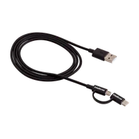 Cabo Intelbras USB - Micro USB + USB-C, 1,2m, Preto - Euabc 12pp