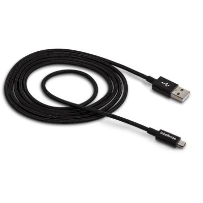Cabo Intelbras Micro USB, 1,5m, Nylon Preto - Euab 15np