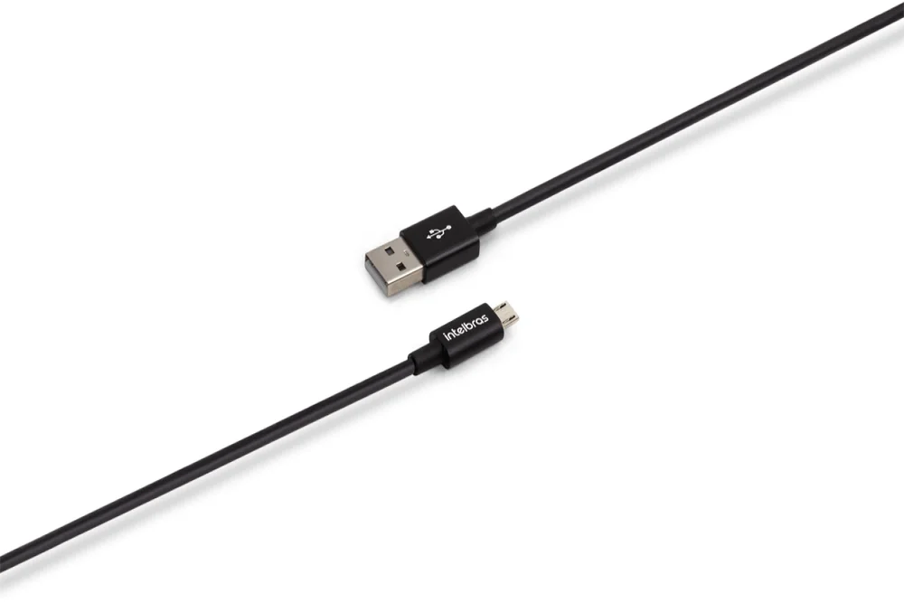 Imagem 2 de 5 do produto Cabo Intelbras Micro USB, 1,2m, Preto - Euab 12pp