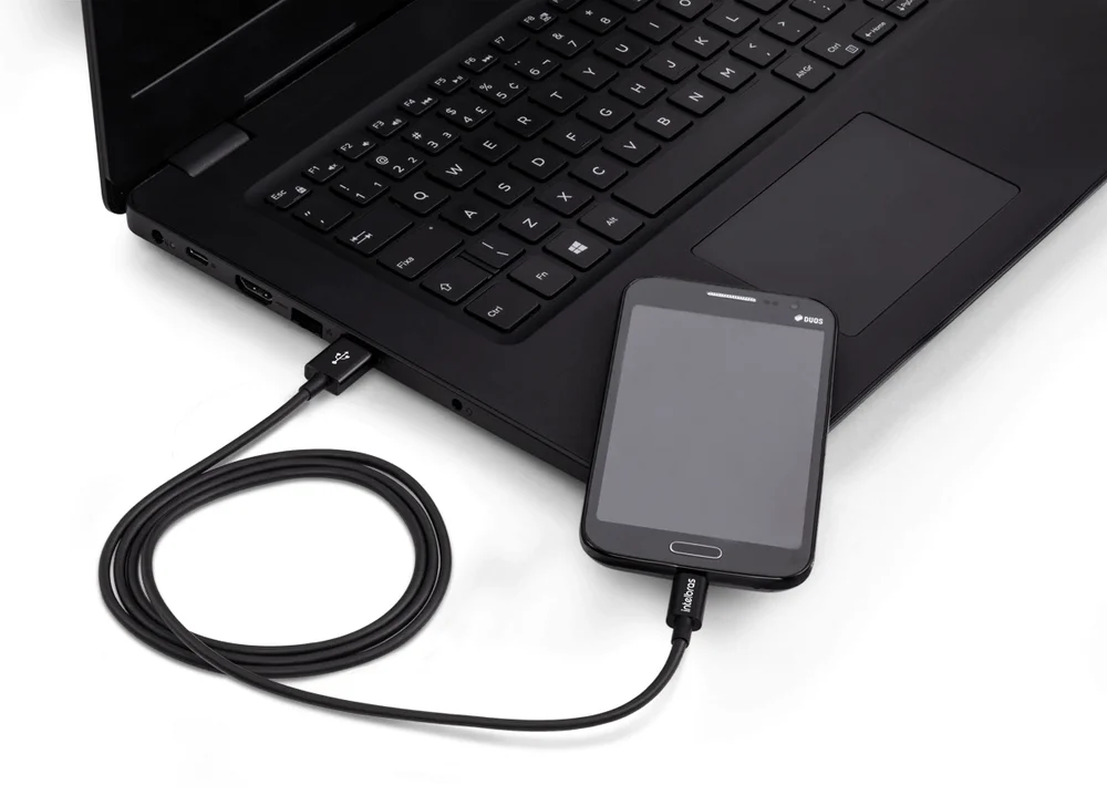Imagem 4 de 5 do produto Cabo Intelbras Micro USB, 1,2m, Preto - Euab 12pp
