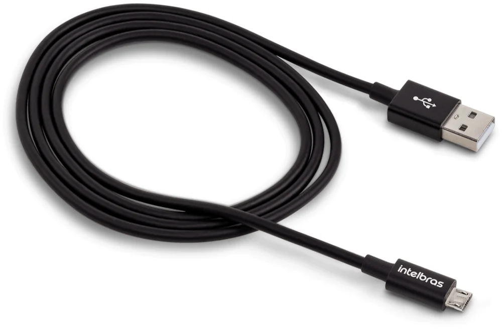 Imagem 5 de 5 do produto Cabo Intelbras Micro USB, 1,2m, Preto - Euab 12pp