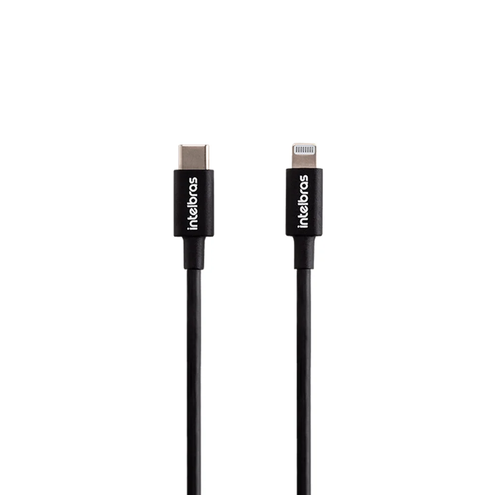 Imagem 4 de 5 do produto Cabo Celular USB-C- Lightning, 1,5m, Nylon Preto - Eucl 15np