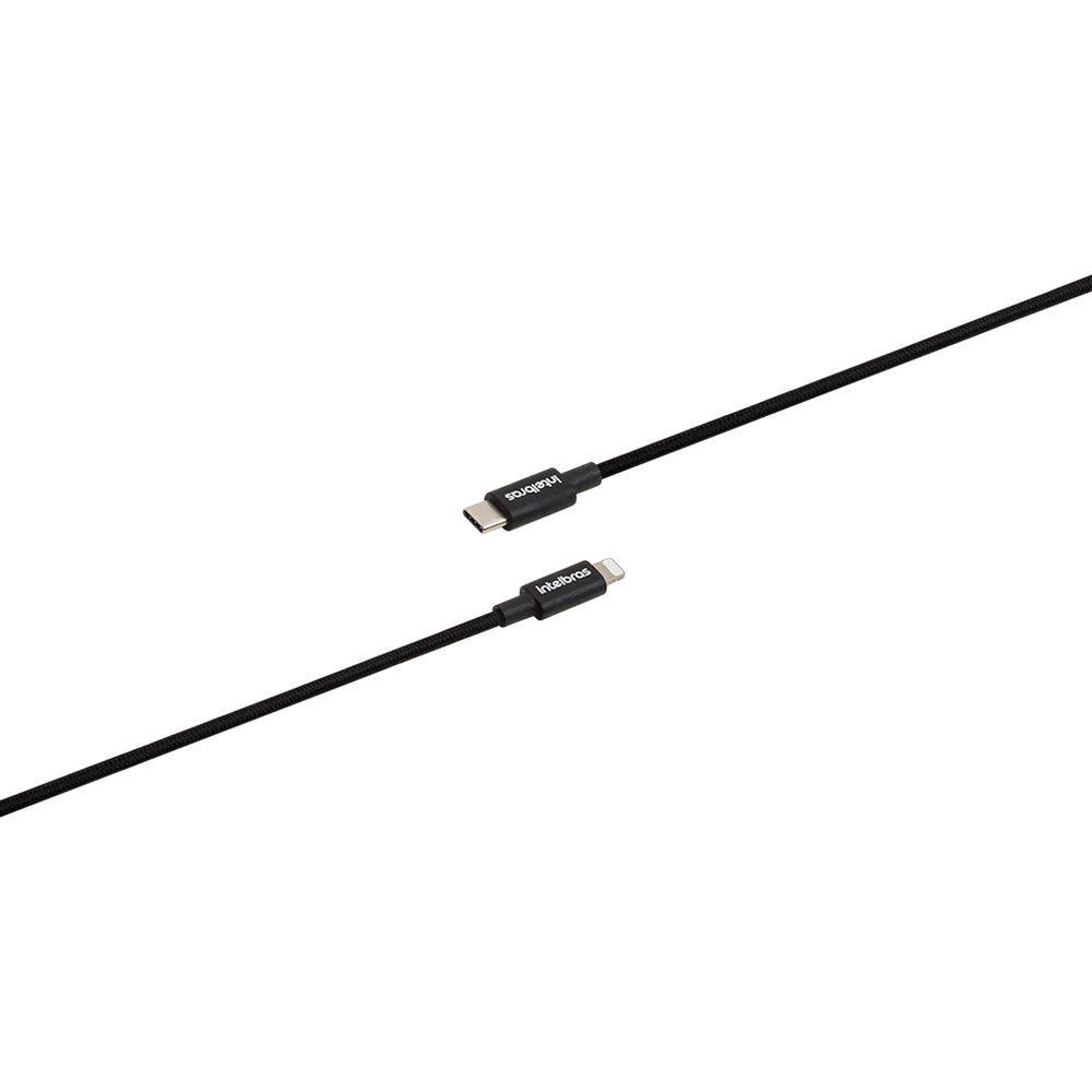 Imagem 5 de 5 do produto Cabo Celular USB-C- Lightning, 1,5m, Nylon Preto - Eucl 15np