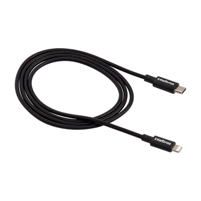Cabo Intelbras USB-C  - Lightning, 1,2m, PVC Preto - Eucl 12pp