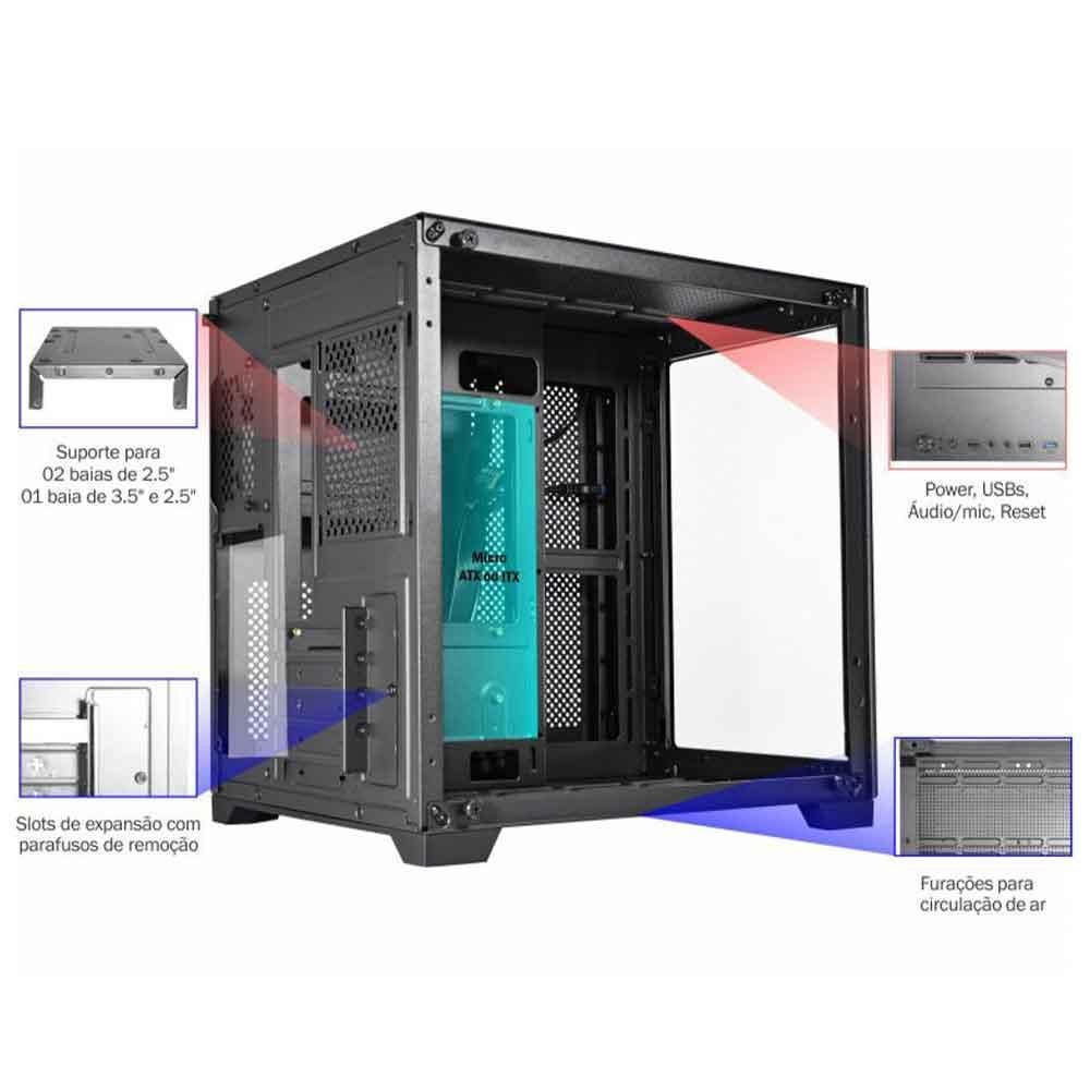 Gabinete Gamer Kmex Space Z 01ad Lateral E