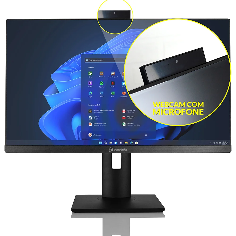 Imagem 2 de 3 do produto Computador All In One Concórdia, Core I7 12700, 8GB, DDR4, SSD 480GB, 23.8 Polegadas, FULL HD, Webcam, WIFI, FreeDos