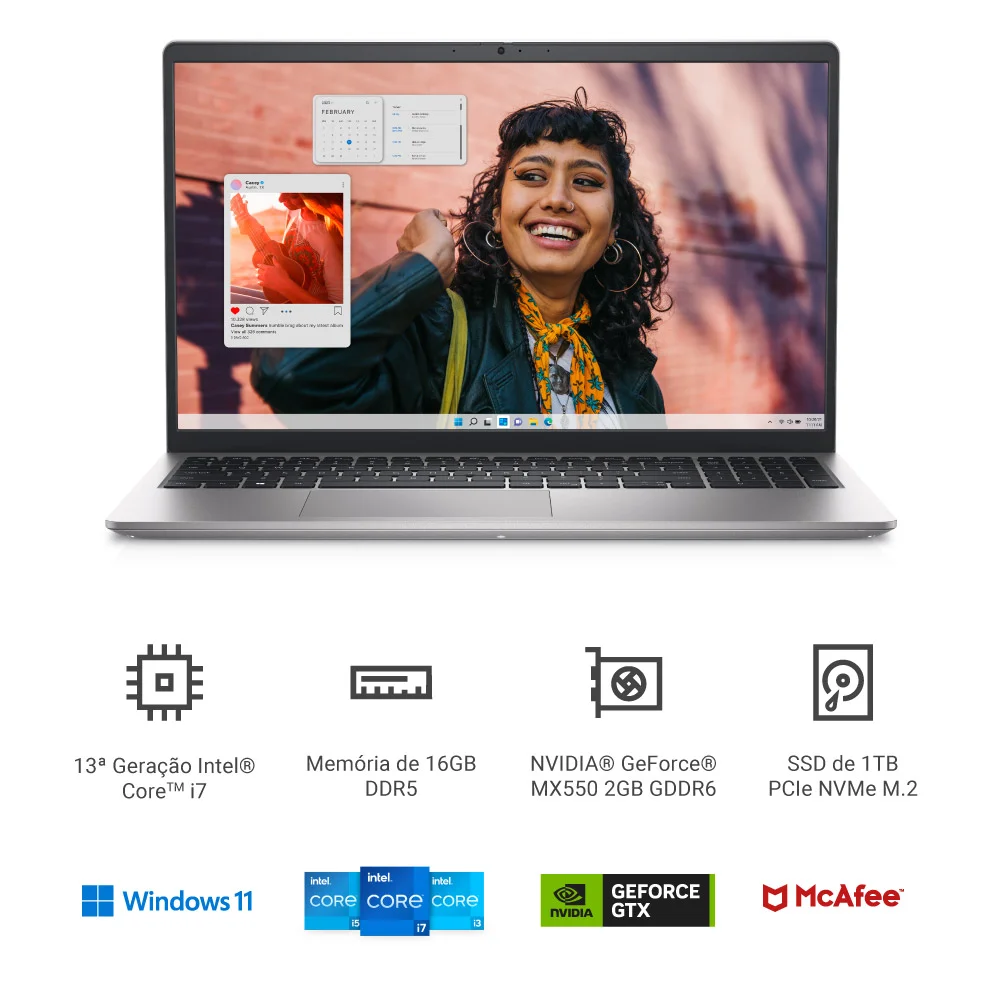 Windowsノート本体 Dell Inspiron 15 Intel Core i7 1TB Notebook Dell Inspiron 15 Intel Core i7 16GB RAM 1TB SSD 15,6