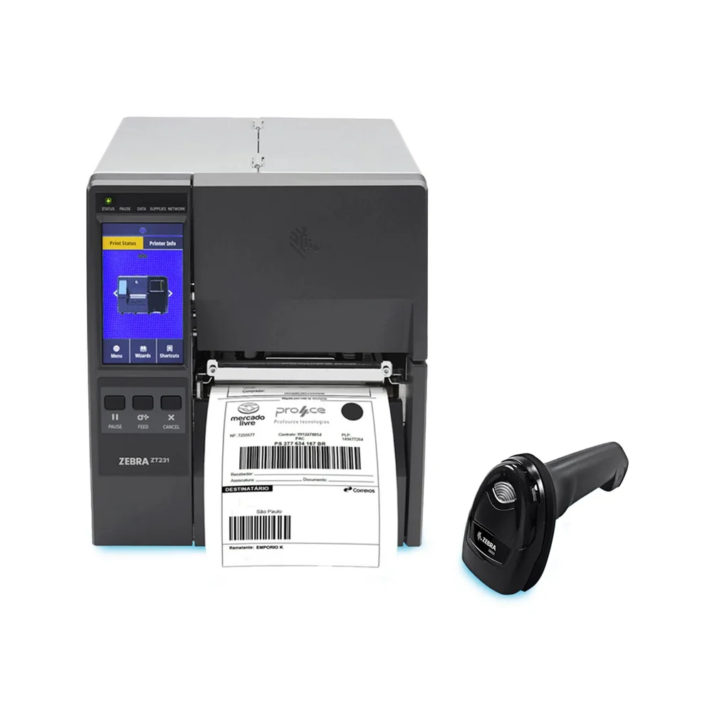 Imagem 3 de 5 do produto Kit Zebra Leitor Sem Fio Ds2278 + Impressora Zt231